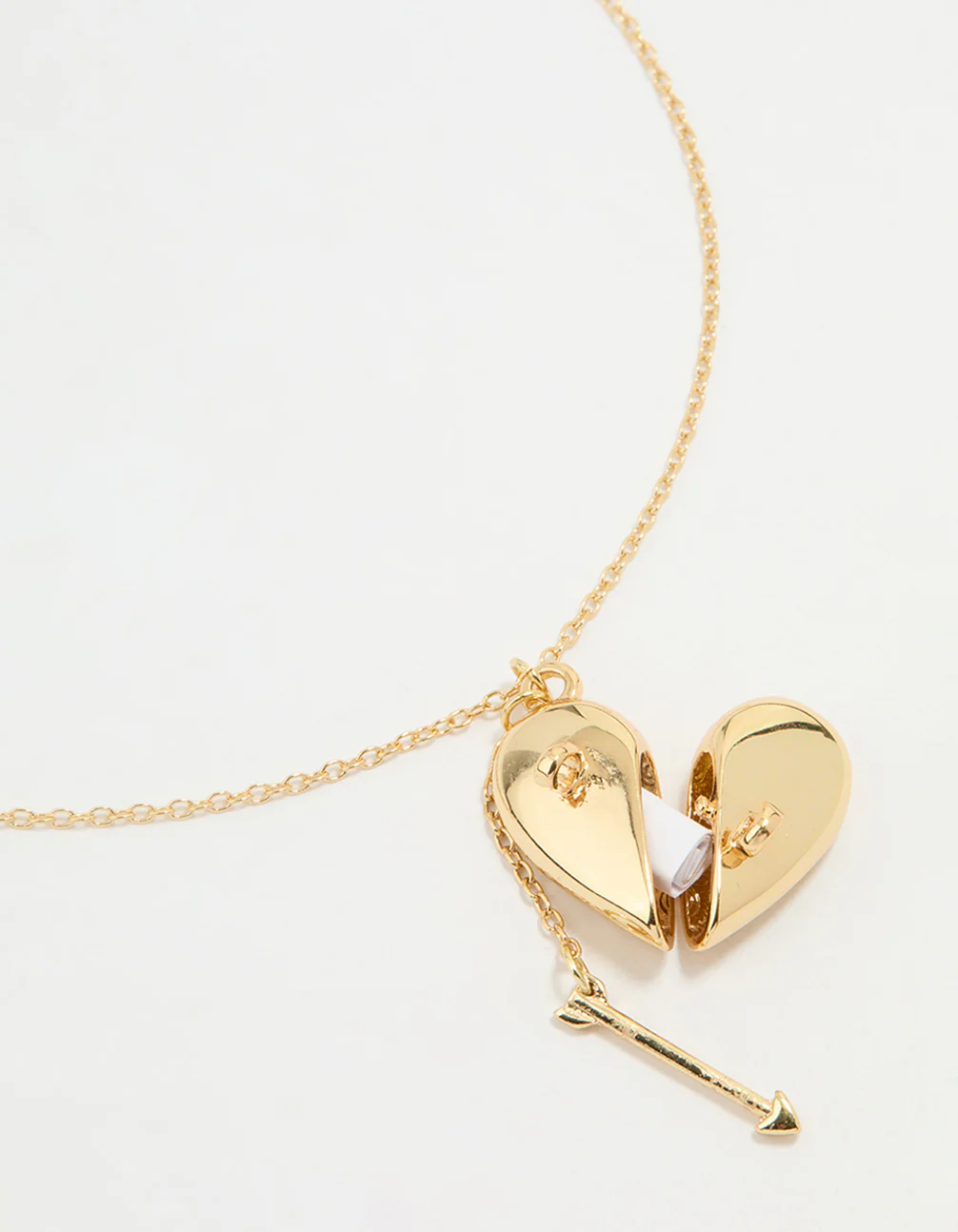 Gold Plated Heart Locket Pendant Necklace - Image 3