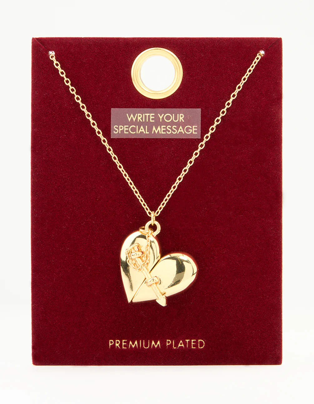 Gold Plated Heart Locket Pendant Necklace - Image 4