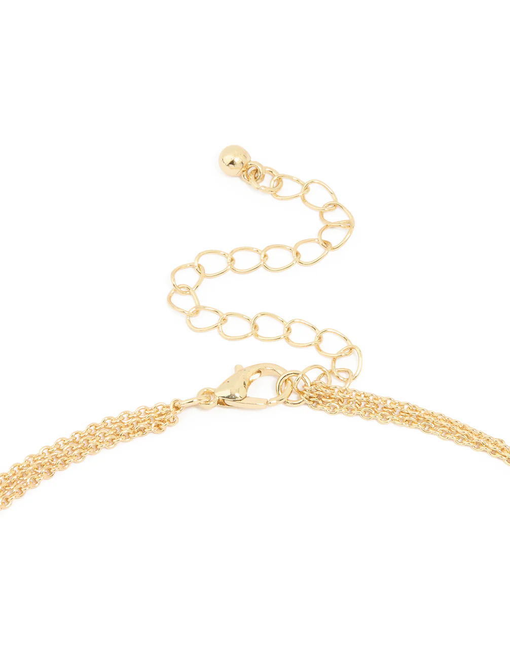 Gold Plated Heart Oval Cross Layered Necklace - Image 3
