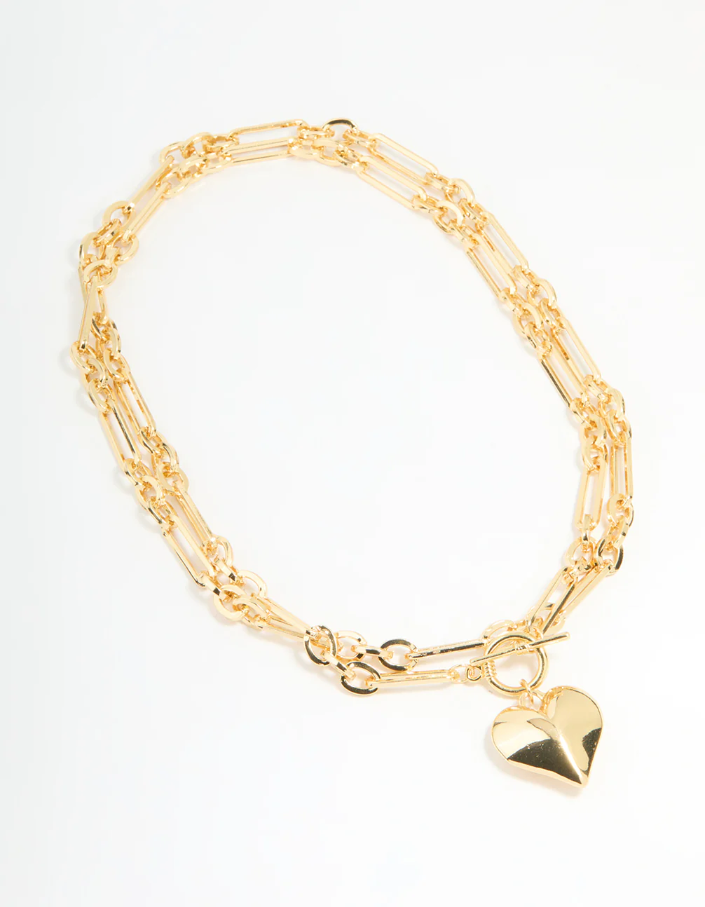 Gold Plated Heart Pendant Chain T & O Necklace - Image 2