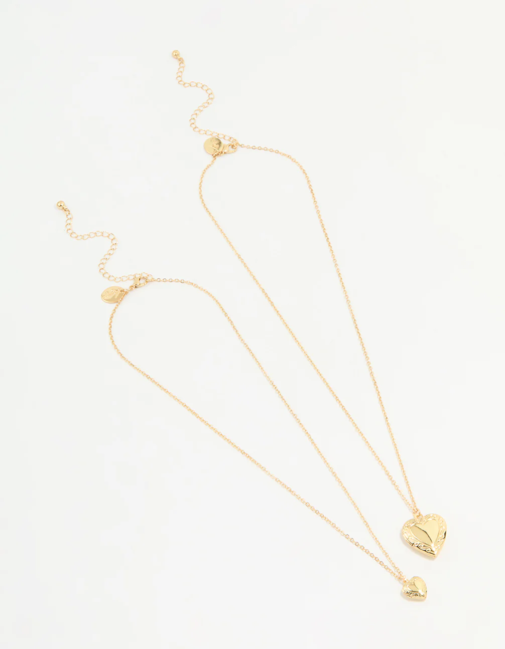 Gold Plated Heart Pendant Necklaces 2-Pack - Image 2