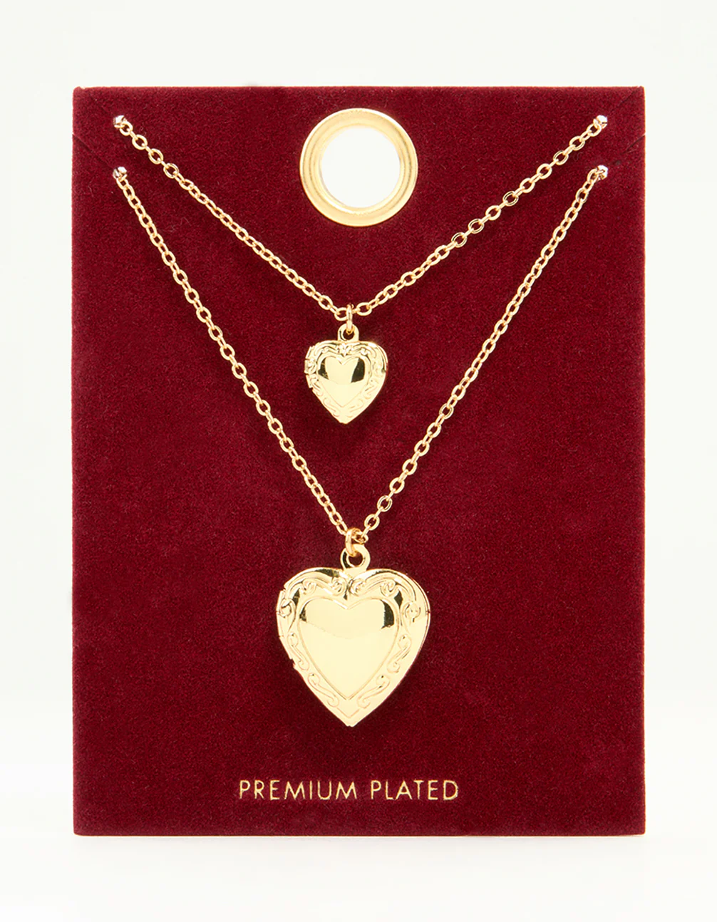 Gold Plated Heart Pendant Necklaces 2-Pack - Image 4