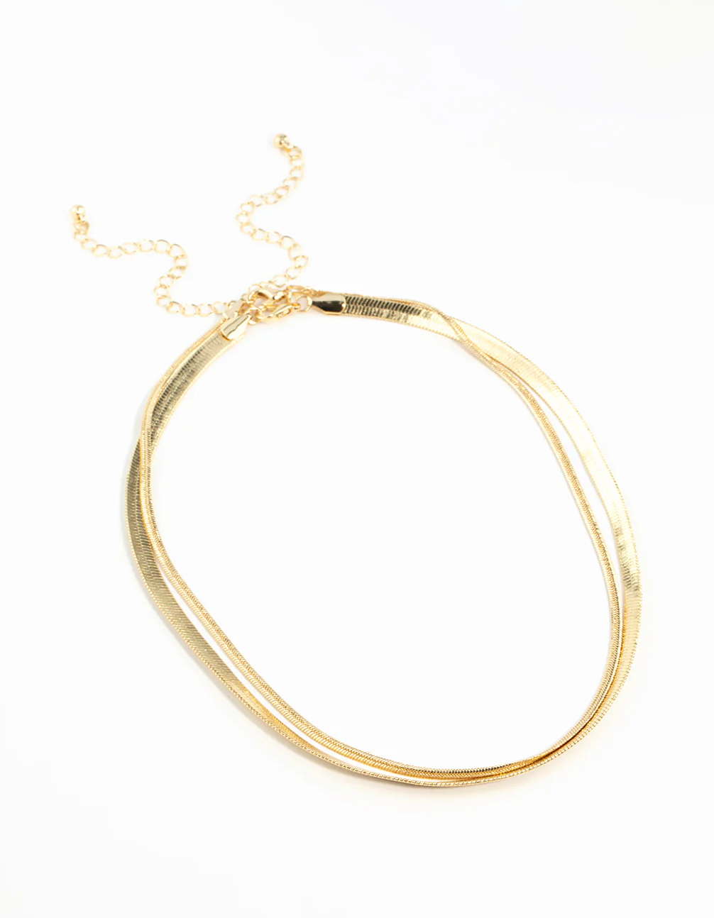 Gold Plated Herringbone Chain Necklaces 2-Pack - Image 2