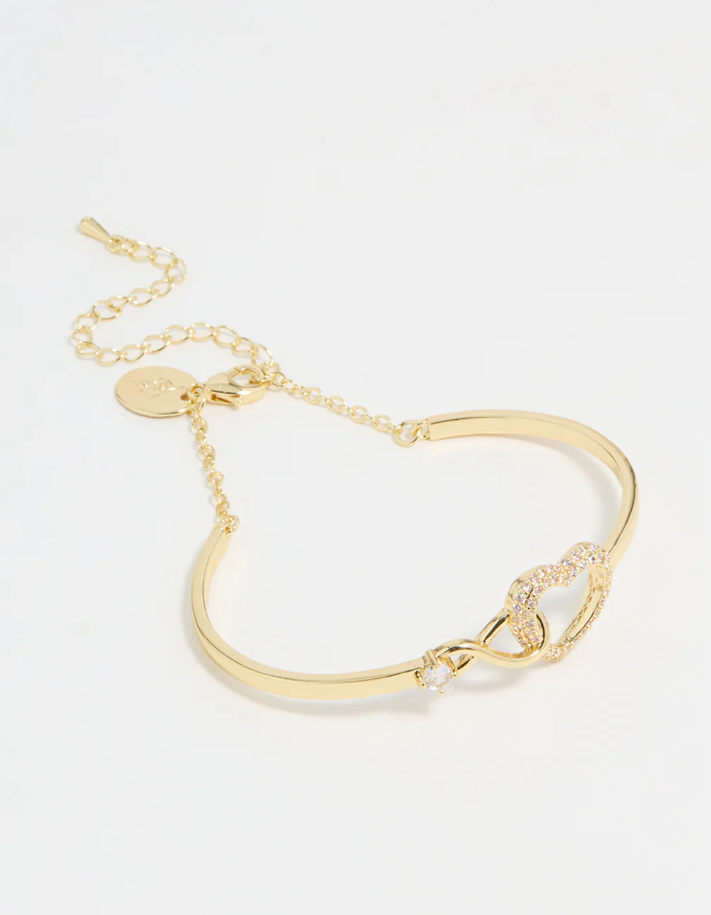 Gold Plated Infinity Heart Wrist Cuff