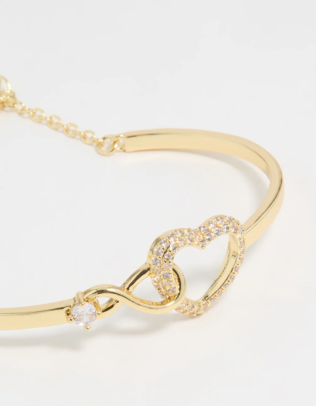 Gold Plated Infinity Heart Wrist Cuff - Image 2