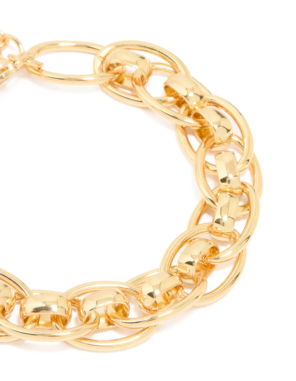 Gold Plated Intertwined Oval Link Bracelet - Image 2