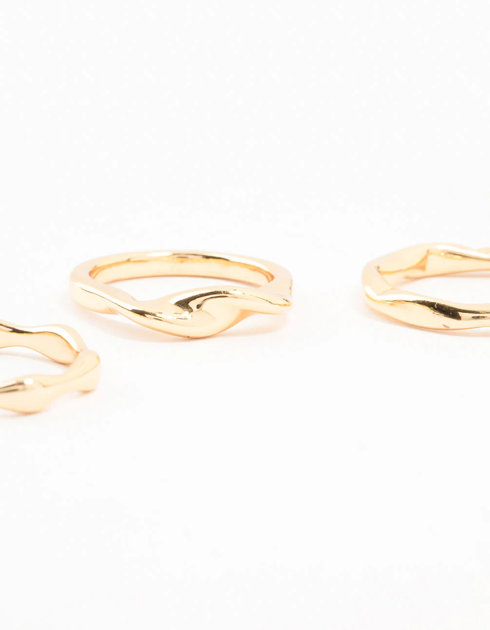 Gold  Plated Irregular Stacking Rings 3-Pack - Image 3