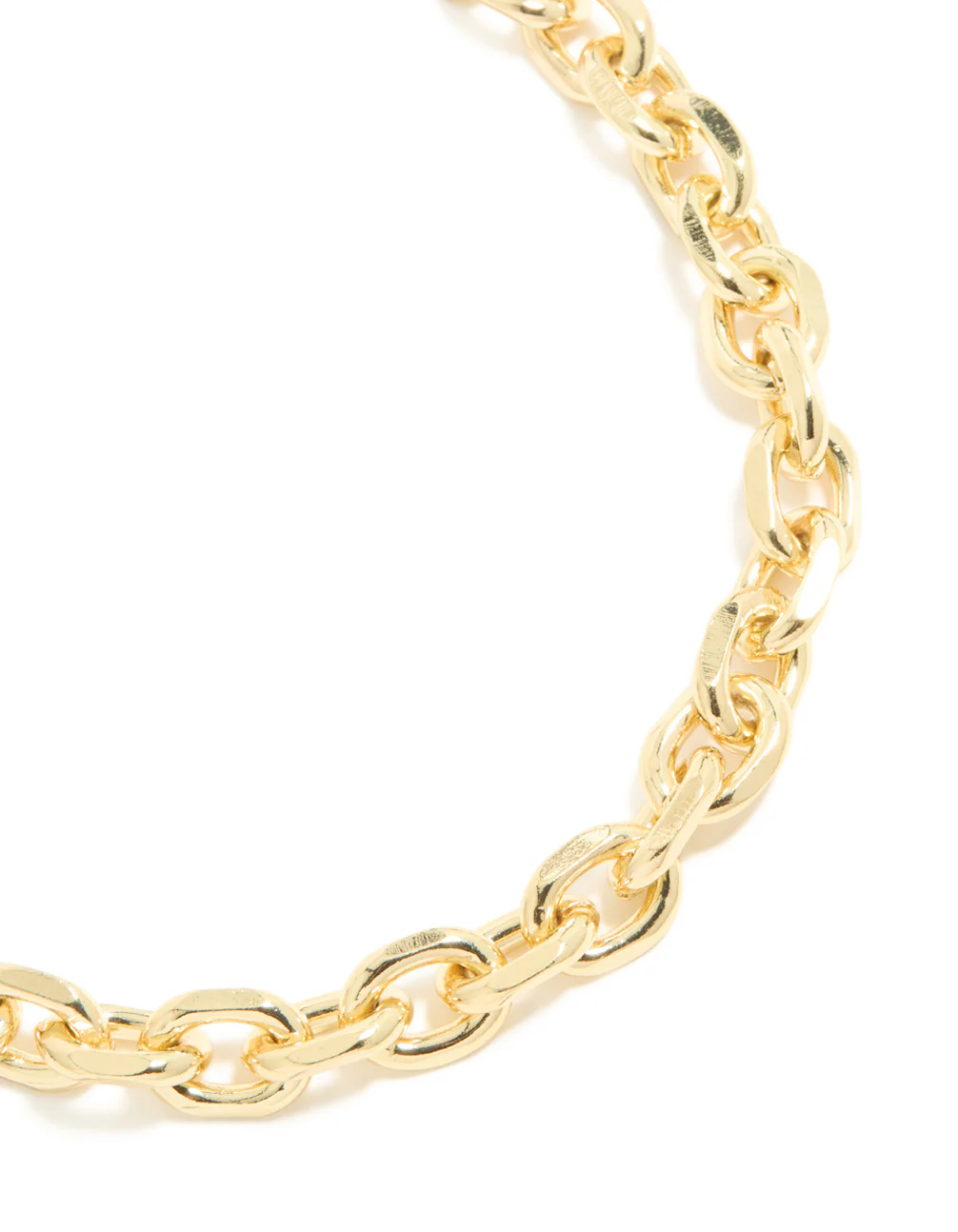 Gold Plated Large Circle Link Chain Necklace - Image 2