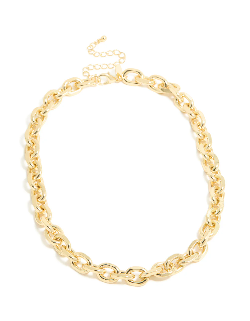 Gold Plated Large Circle Link Chain Necklace - Image 4