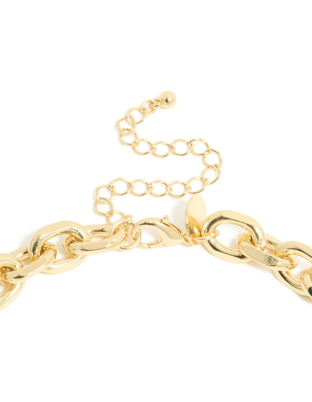Gold Plated Large Circle Link Chain Necklace - Image 5
