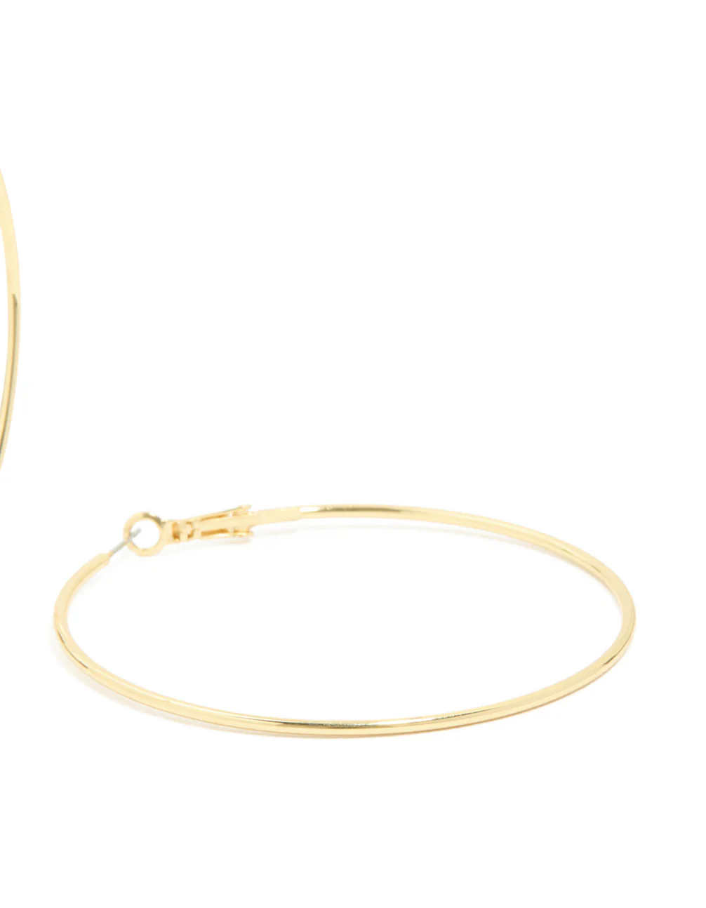 Gold Plated Large Thin Hoop Earrings - Image 5