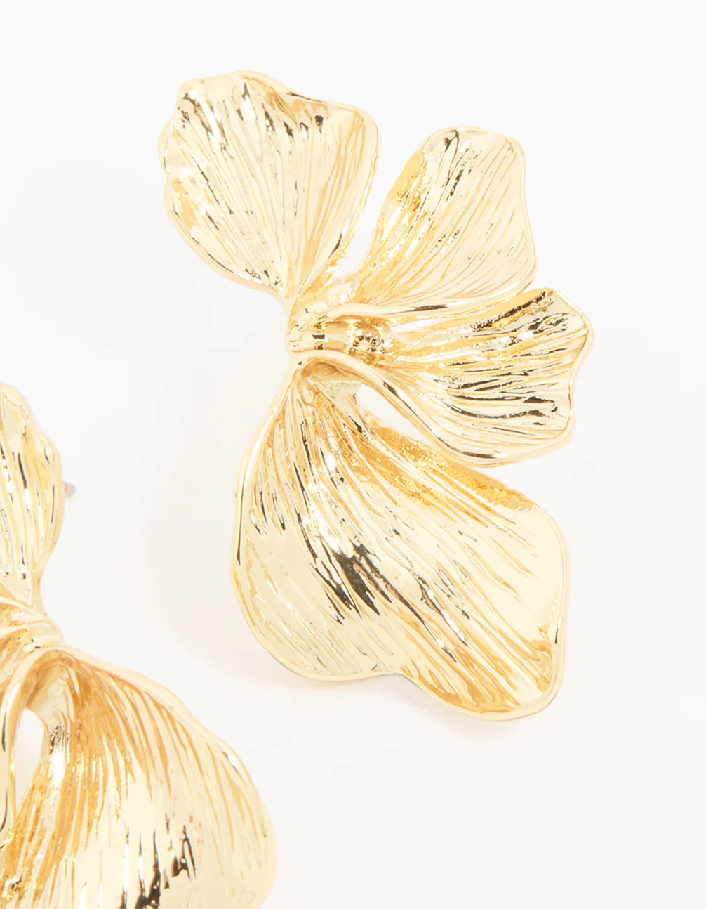 Gold Plated Leaf Stud Earrings - Image 5