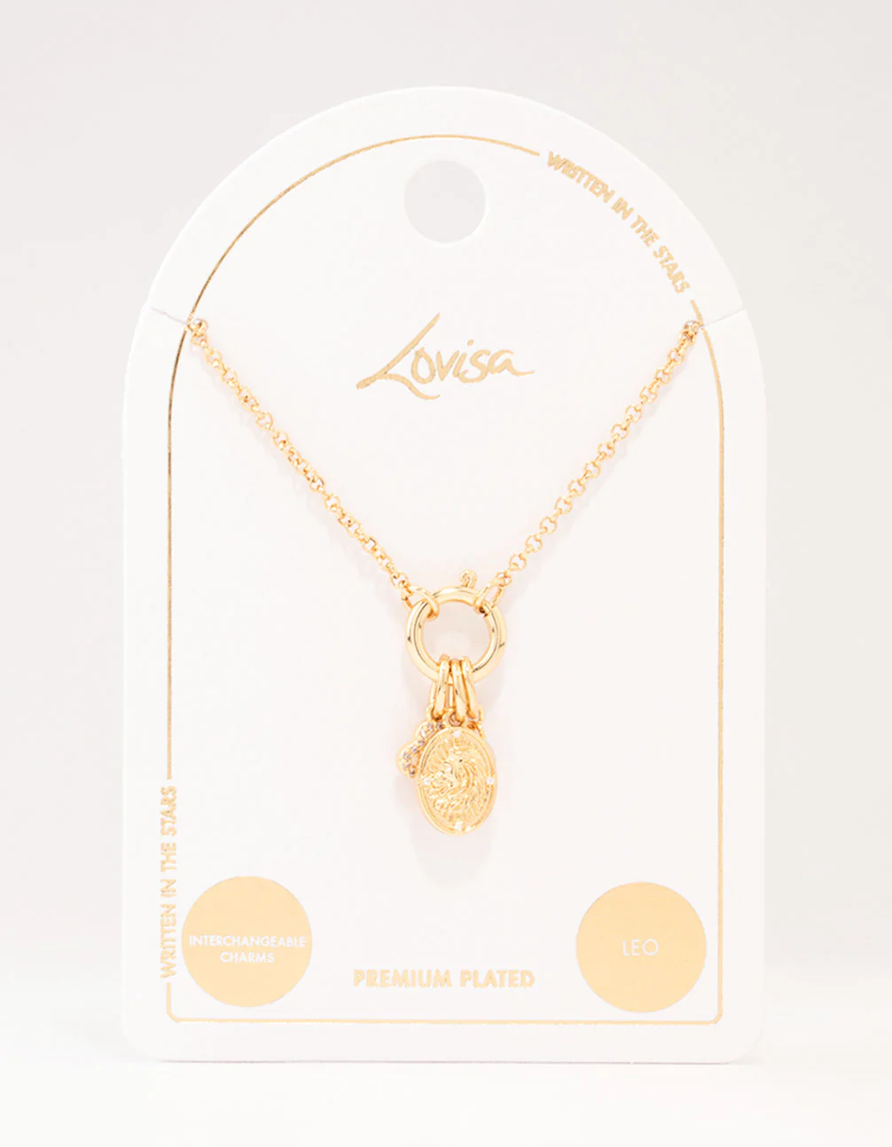 Gold Plated Leo Charm Necklace - Image 3