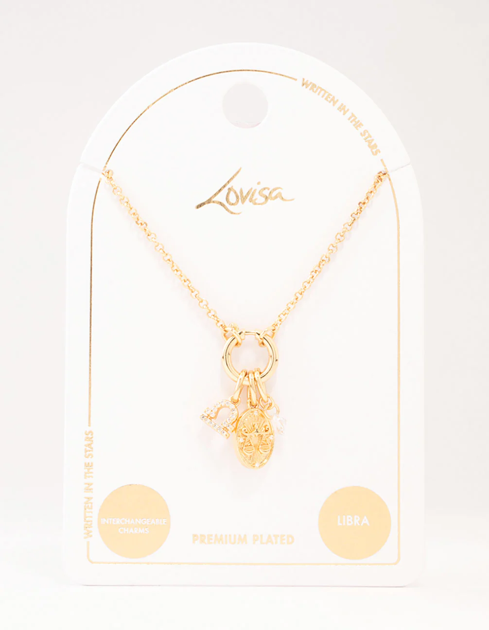 Gold Plated Libra Charm Necklace - Image 3