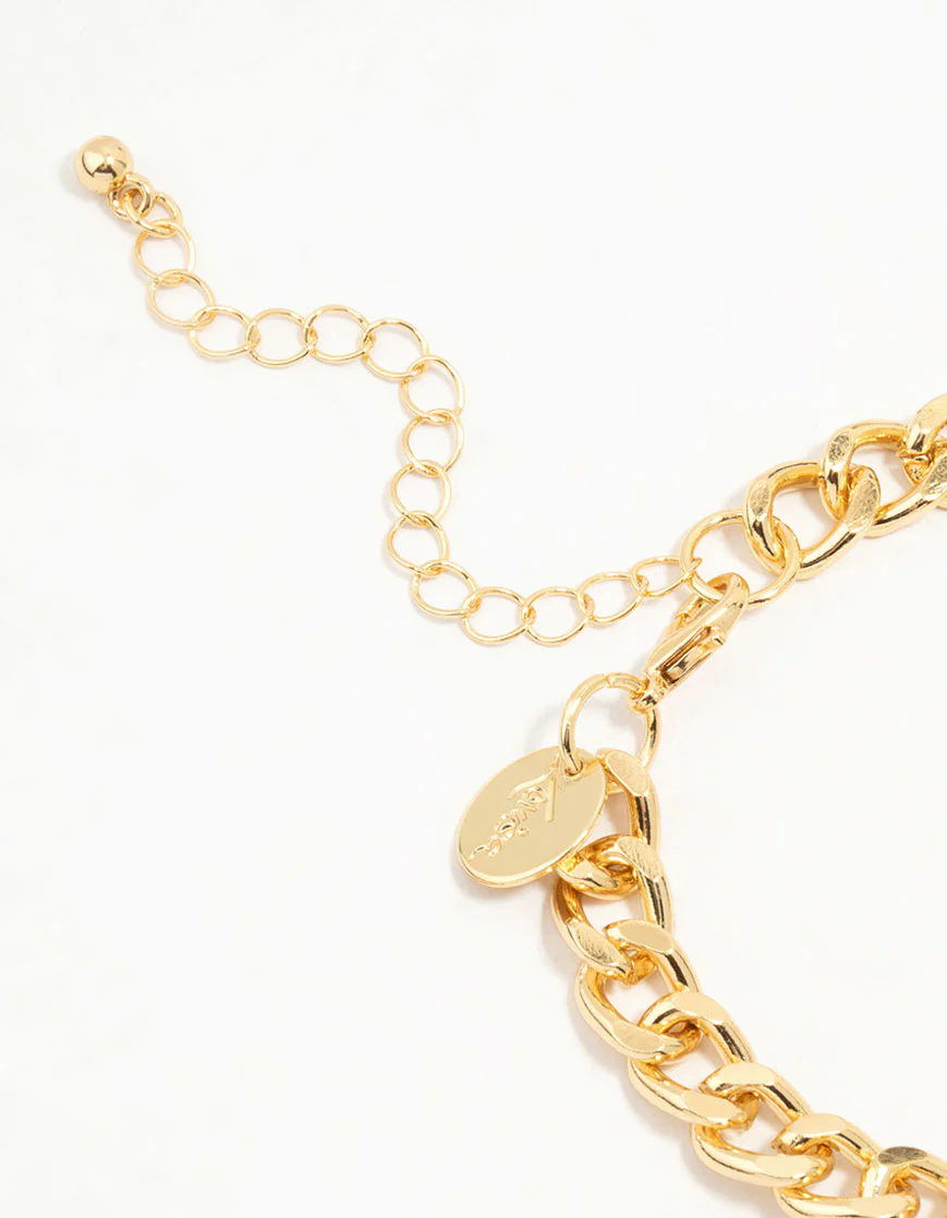 Gold Plated Link Clasp Bracelet - Image 3