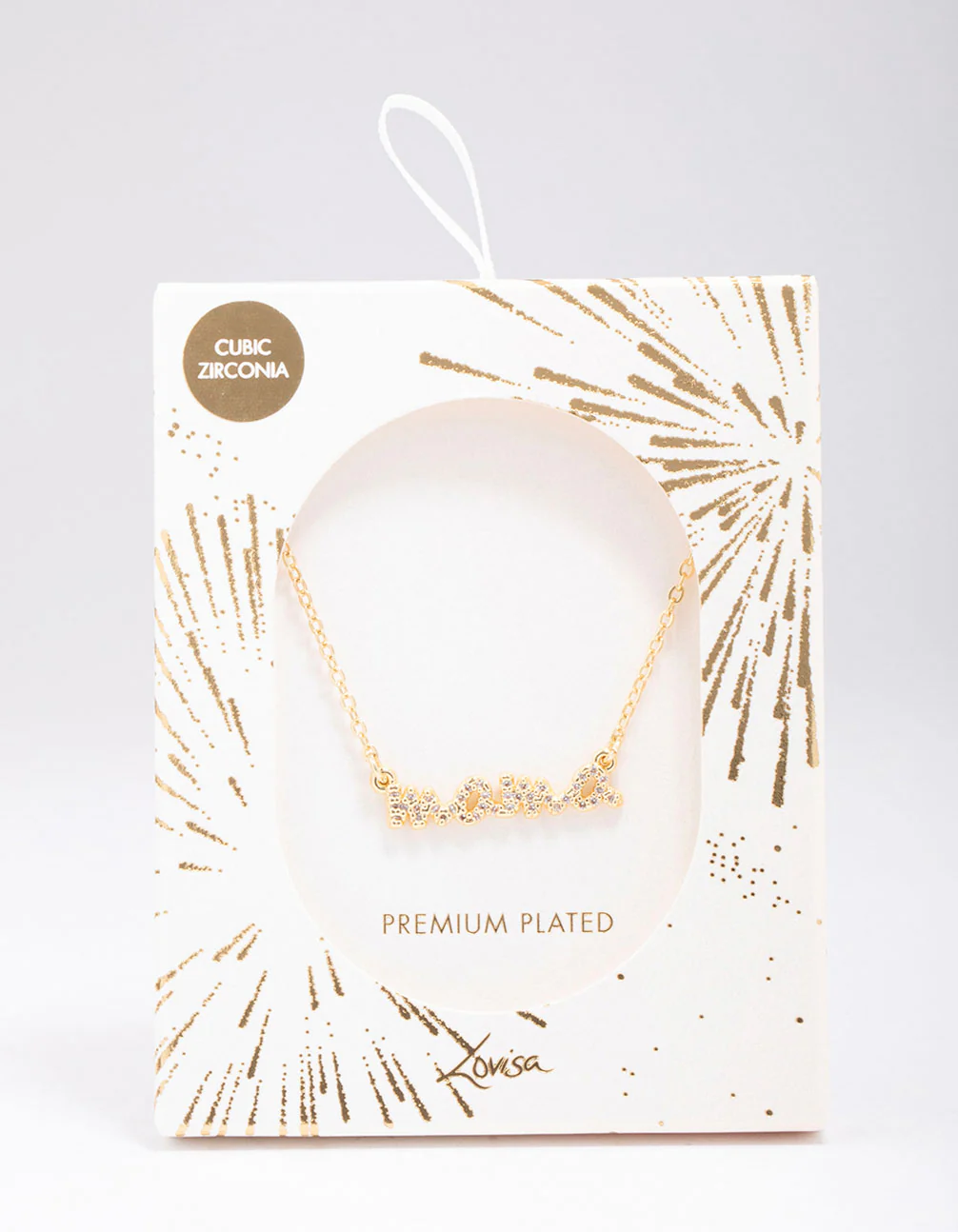 Gold Plated Mama Cubic Zirconia Pendant Necklace - Image 2
