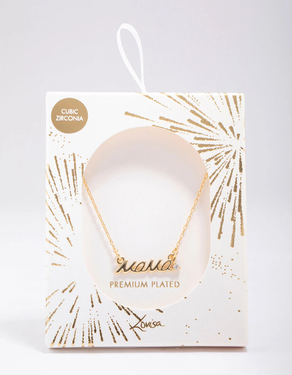 Gold Plated Mama Script Pendant Necklace - Image 2