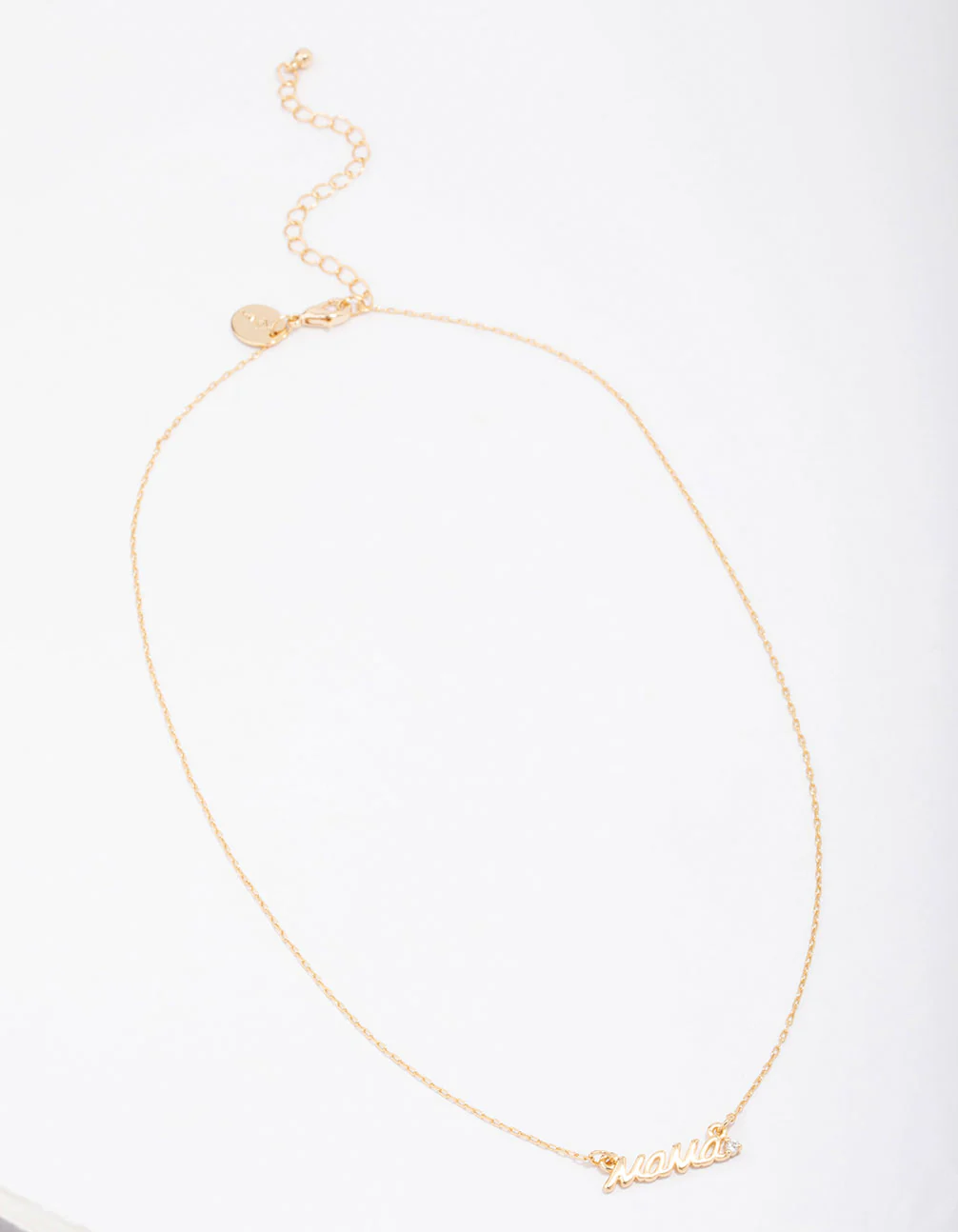 Gold Plated Mama Script Pendant Necklace - Image 3