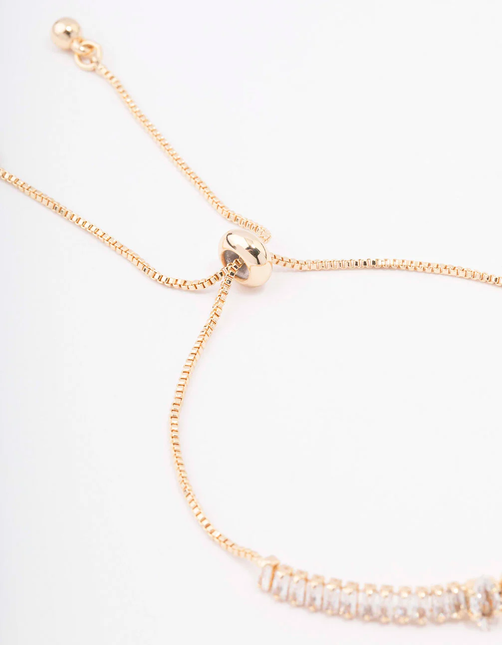 Gold Plated Brass Marquise Baguette Bracelet - Image 3