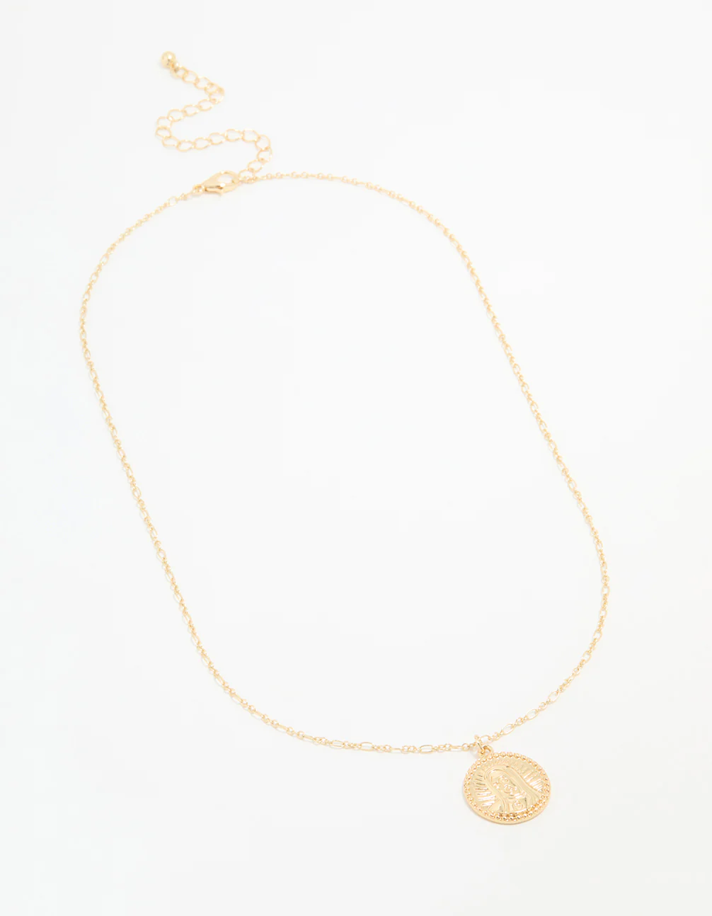 Gold Plated Mary Coin Pendant Necklace - Image 4