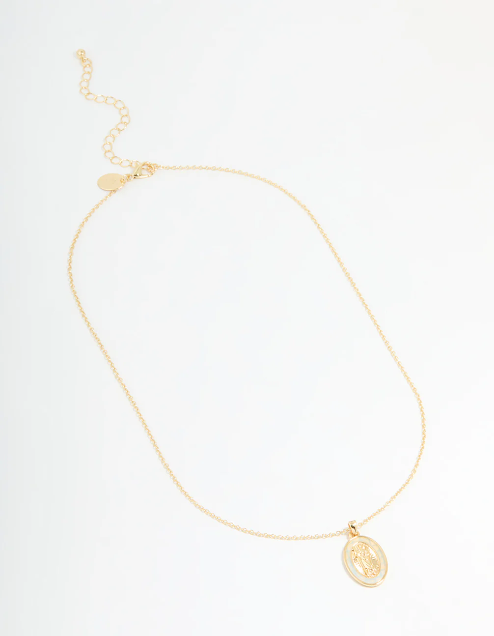 Gold Plated Mary Pendant Necklace - Image 4