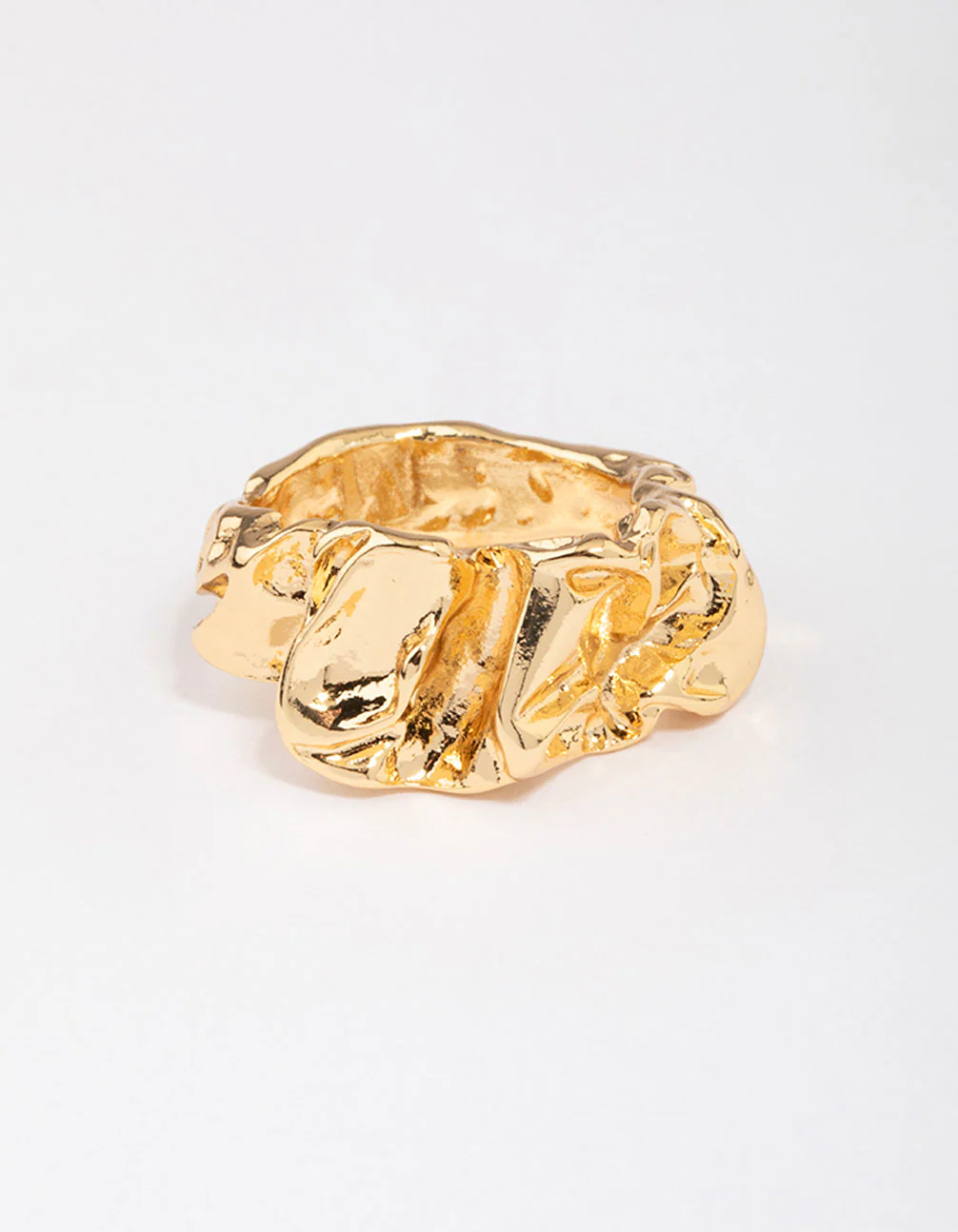 Gold Plated Melted Metal Band Ring - Image 3