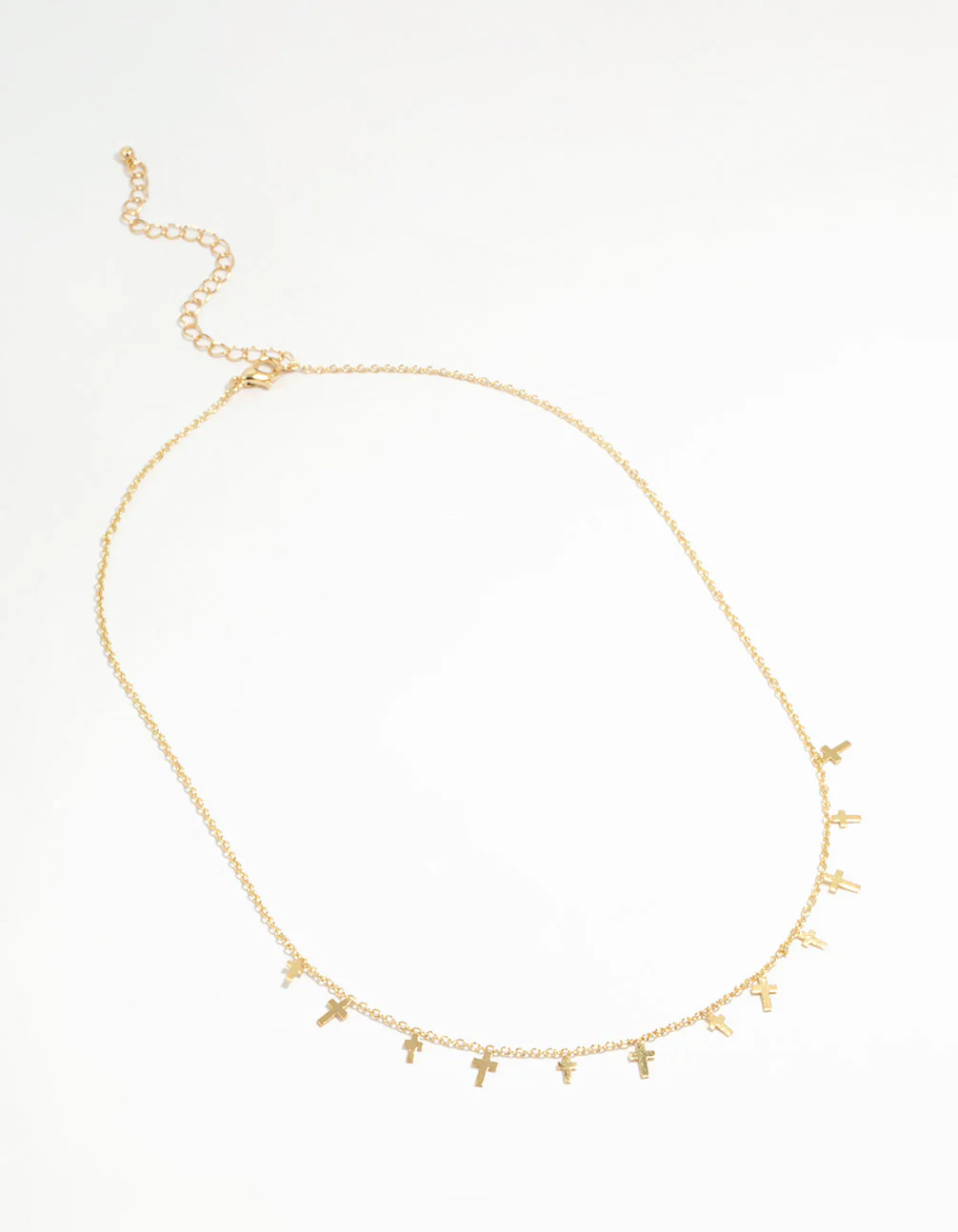 Gold Plated Mini Cross Charm Necklace - Image 4
