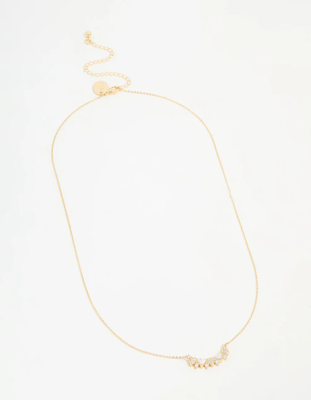 Gold Plated Mini Heart Banner Necklace - Image 4