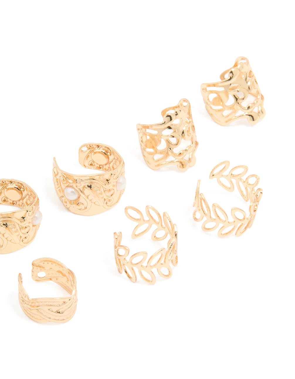Gold Plated Mixed Ear Cuffs 8-Pack - Image 3