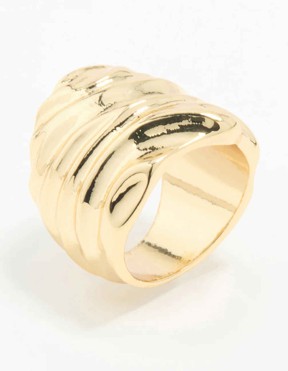 Gold Plated Molten Face Ring - Image 2