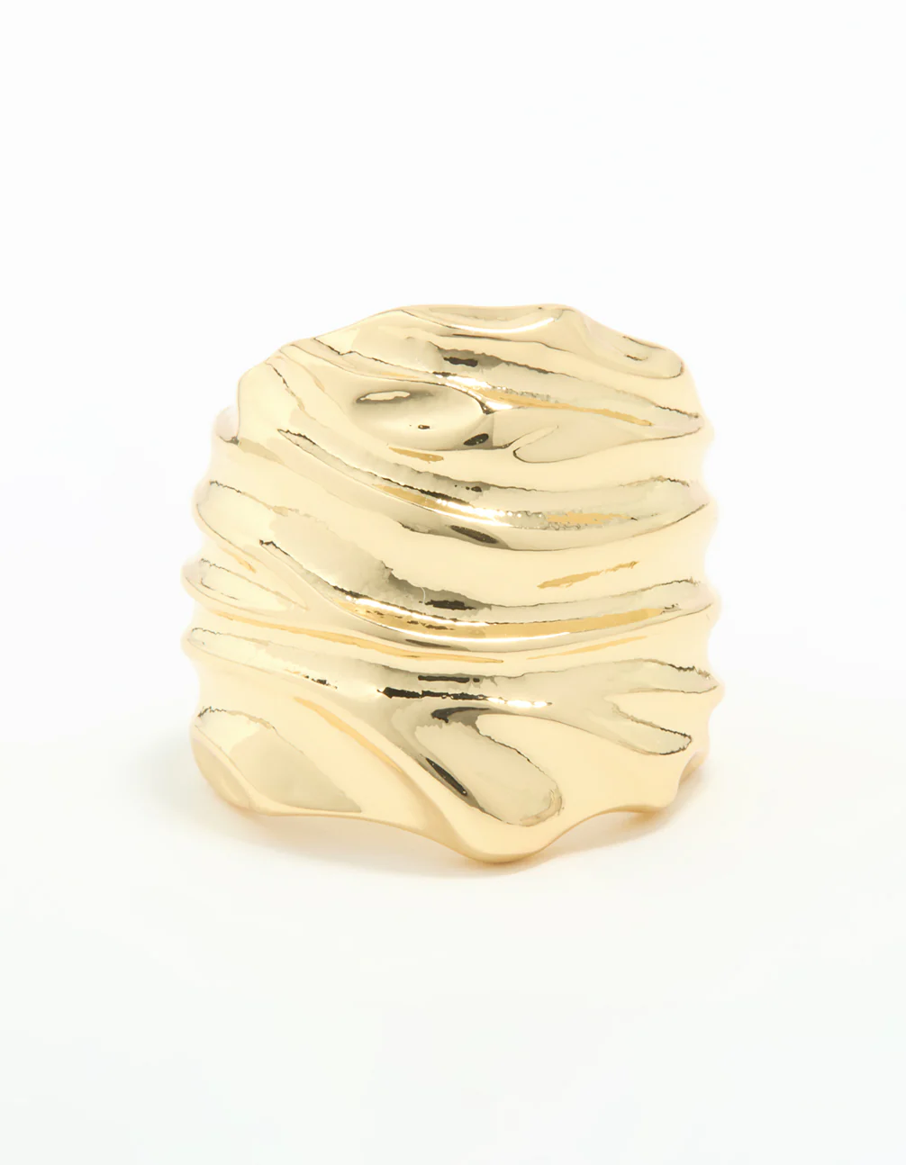 Gold Plated Molten Face Ring - Image 3