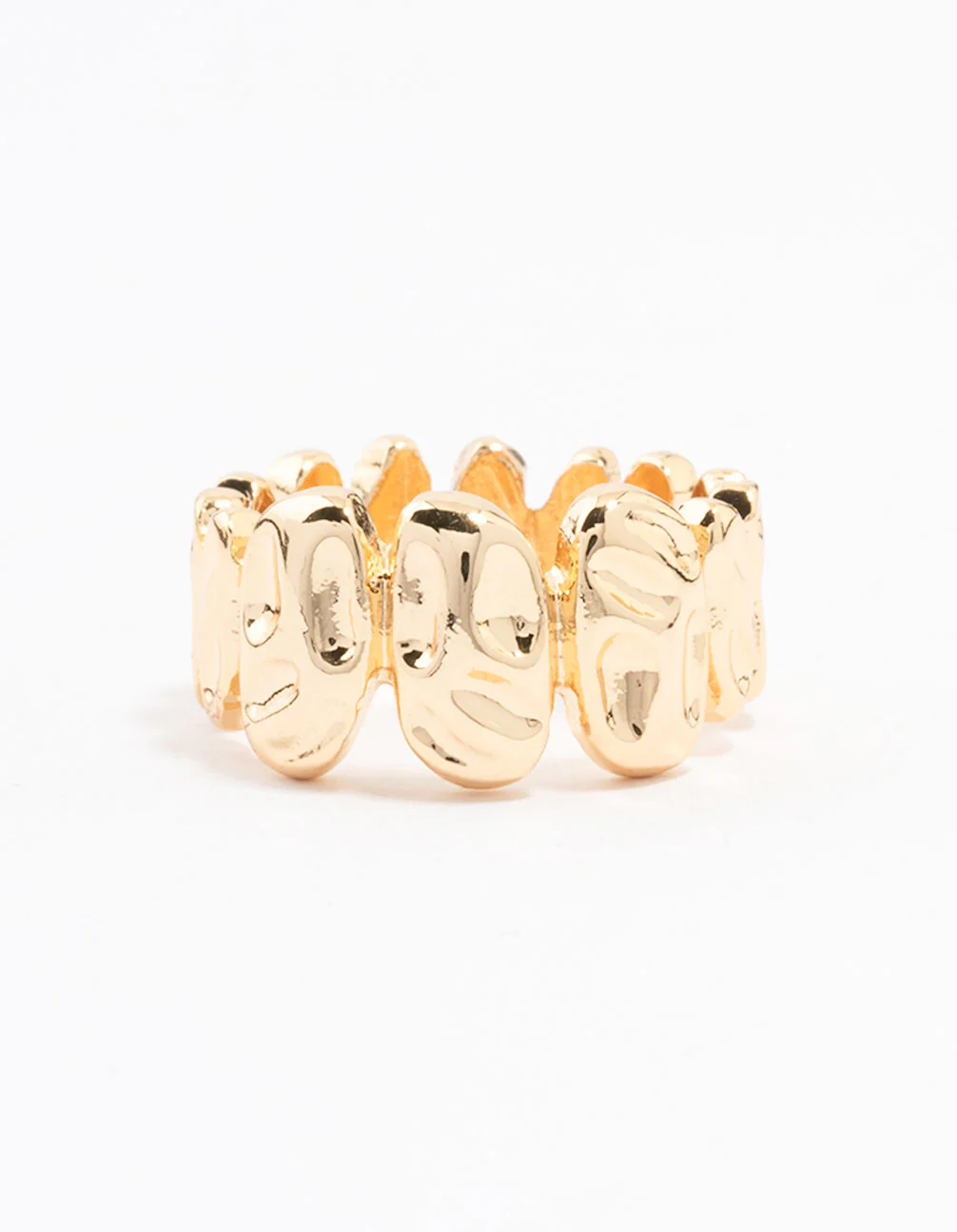 Gold Plated Molten Stone Band Ring - Image 3