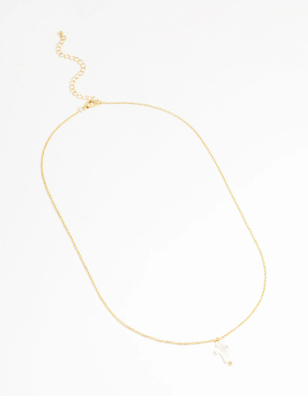 Gold Plated Mother Of Pearl Cross Pendant Necklace - Image 4