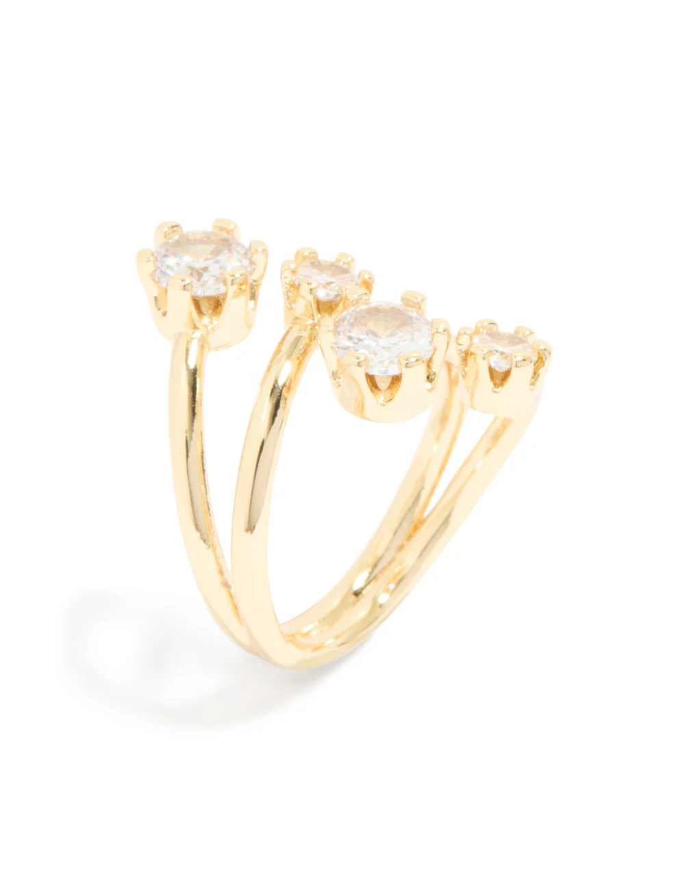 Gold Plated Multi Diamantes Wrap Ring - Image 4