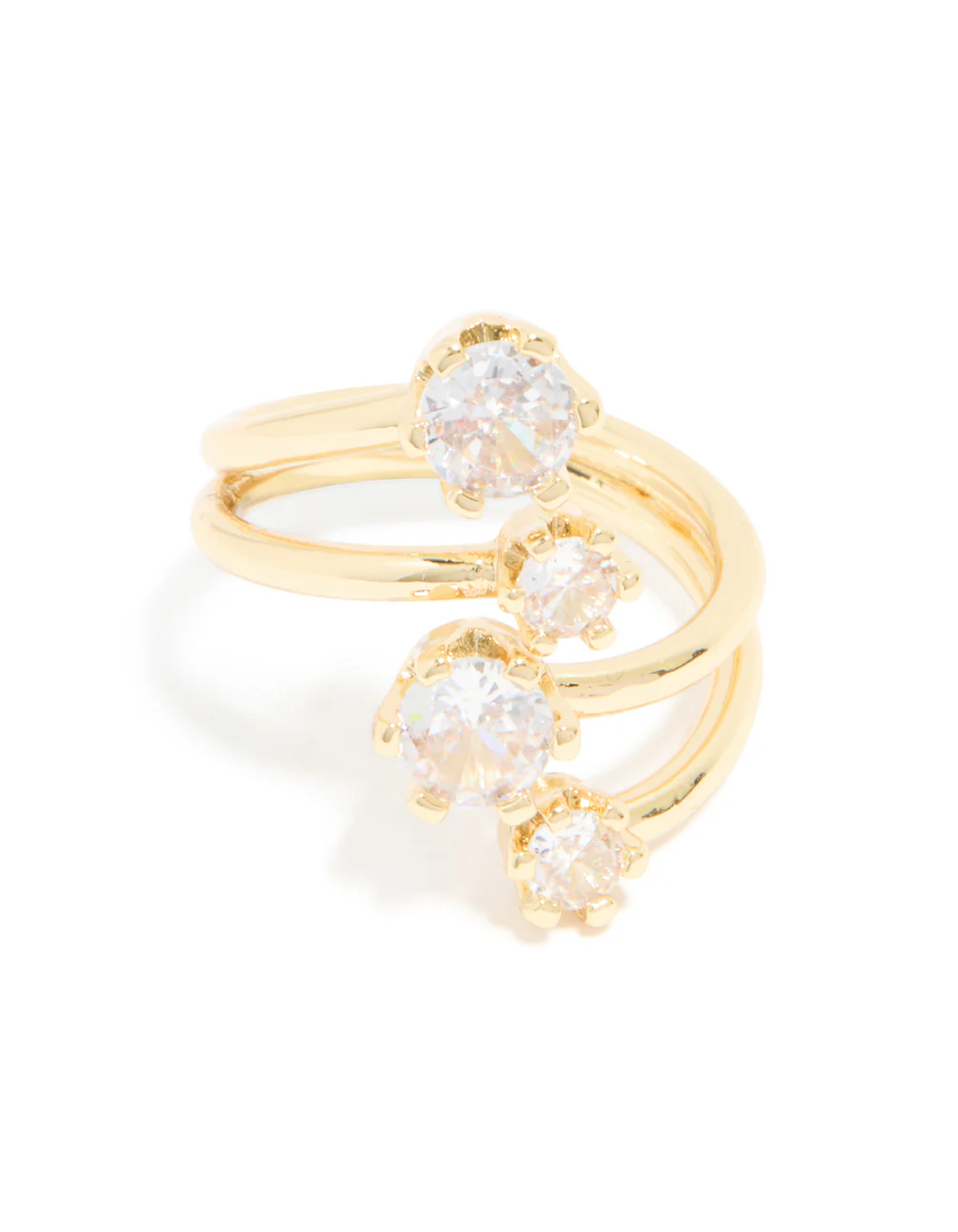 Gold Plated Multi Diamantes Wrap Ring - Image 5