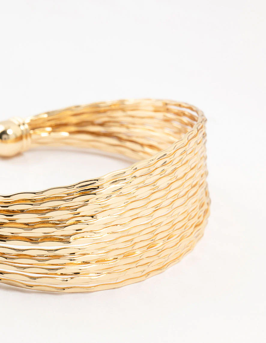 Gold Plated Multi Strand Wrist Cuff - Image 2