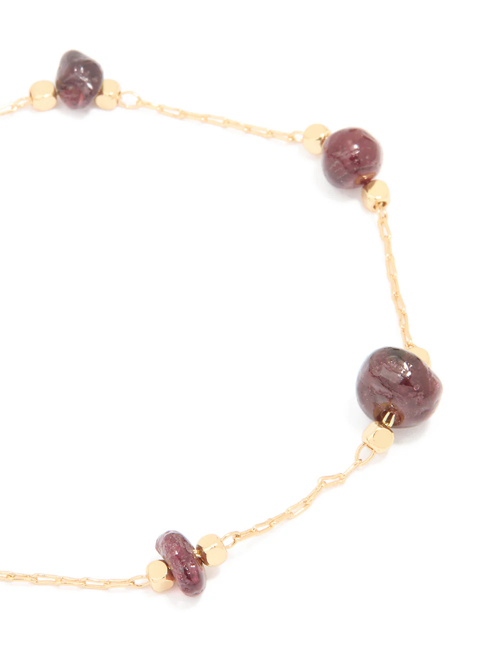 Gold Plated Multicoloured Medium Semi Precious Stone Chip Bracelet - Image 4