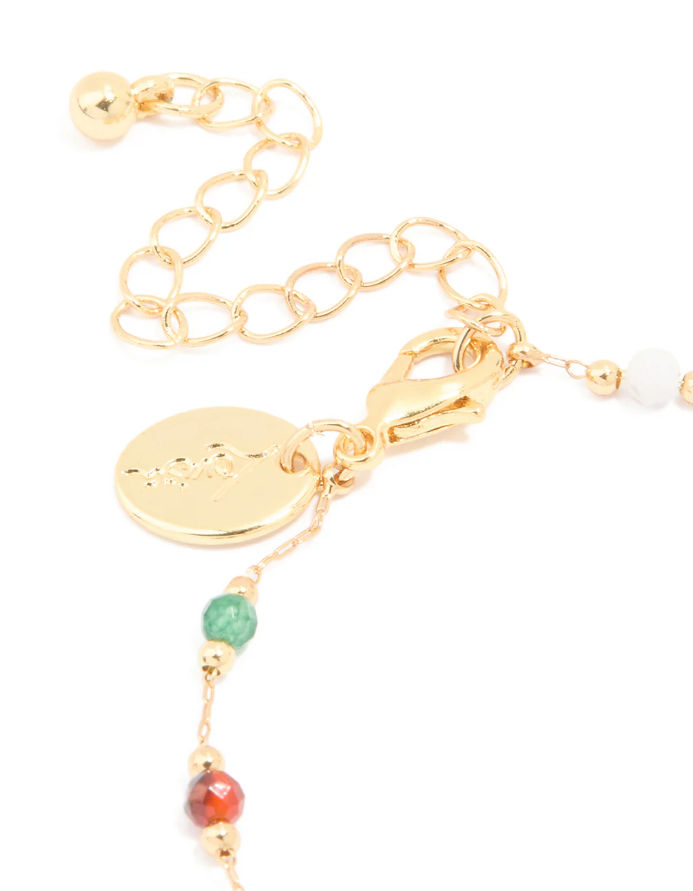 Gold Plated Multicoloured Semi Precious Stone Beaded Bracelet - Image 3