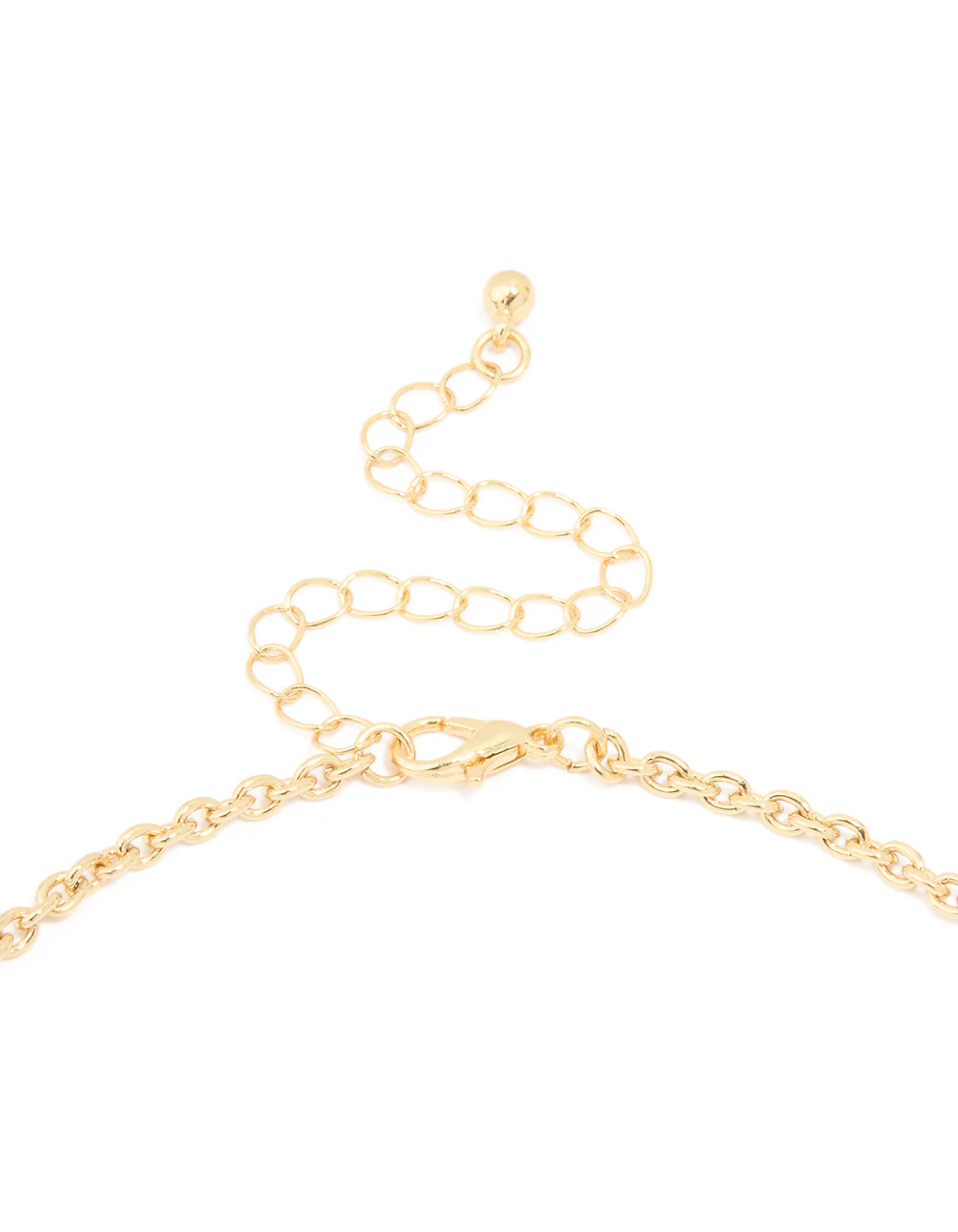 Gold Plated Multicoloured Semi Precious Stone Disc & Droplet Necklace - Image 5