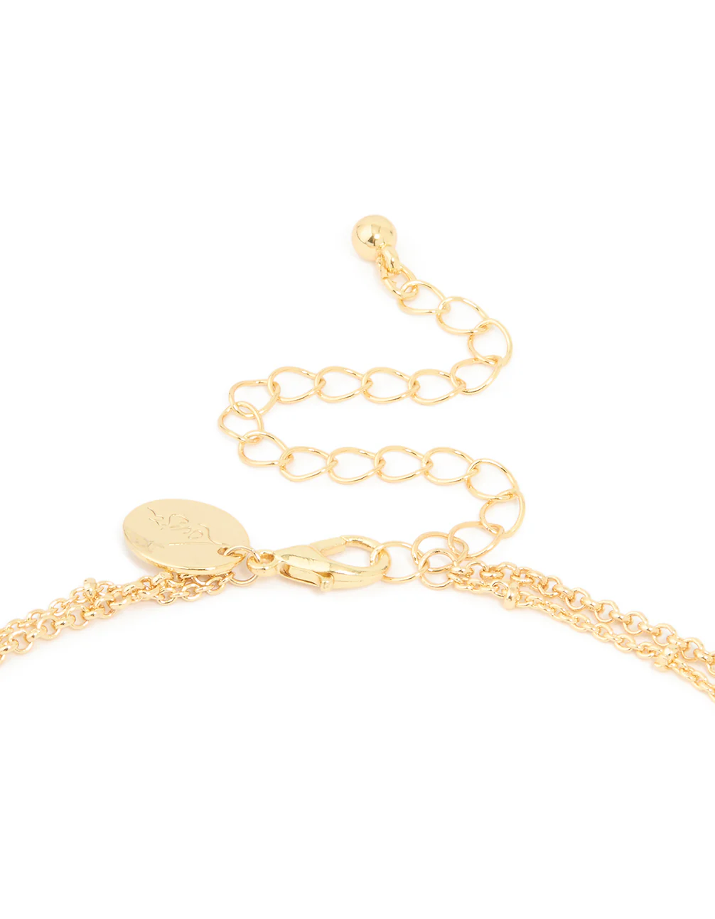 Gold Plated Purple Semi Precious Stone Droplet Layered Y-Necklace - Image 3