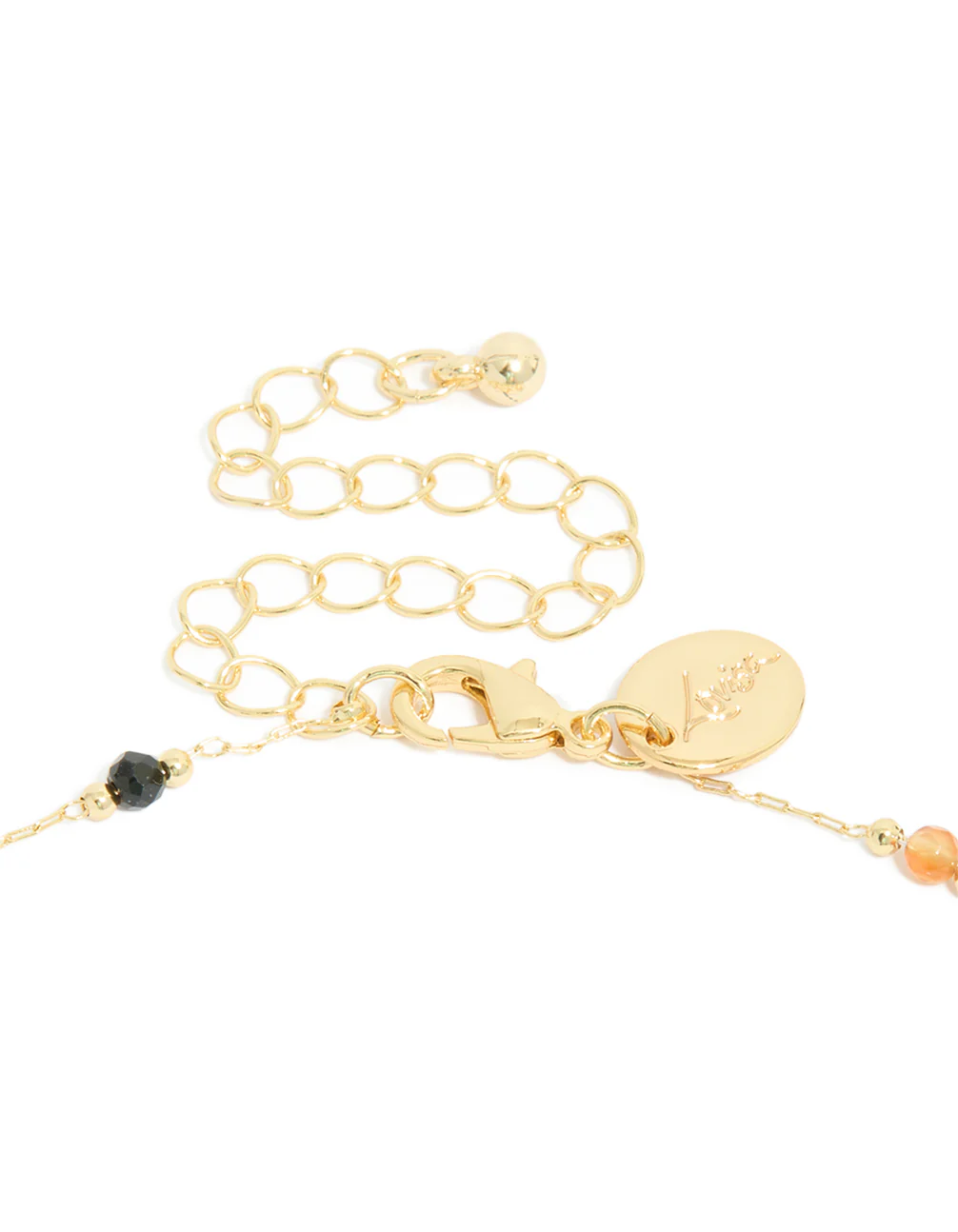 Gold Plated Multicoloured Semi Precious Stone Short Necklace - Image 3