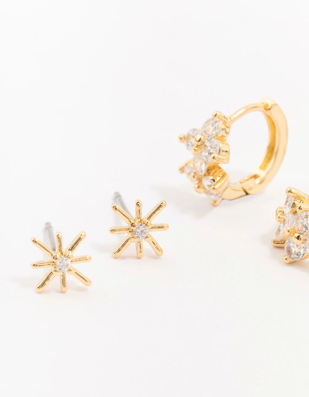 Gold Plated Brass North Star Earring 3-Pack - Image 2