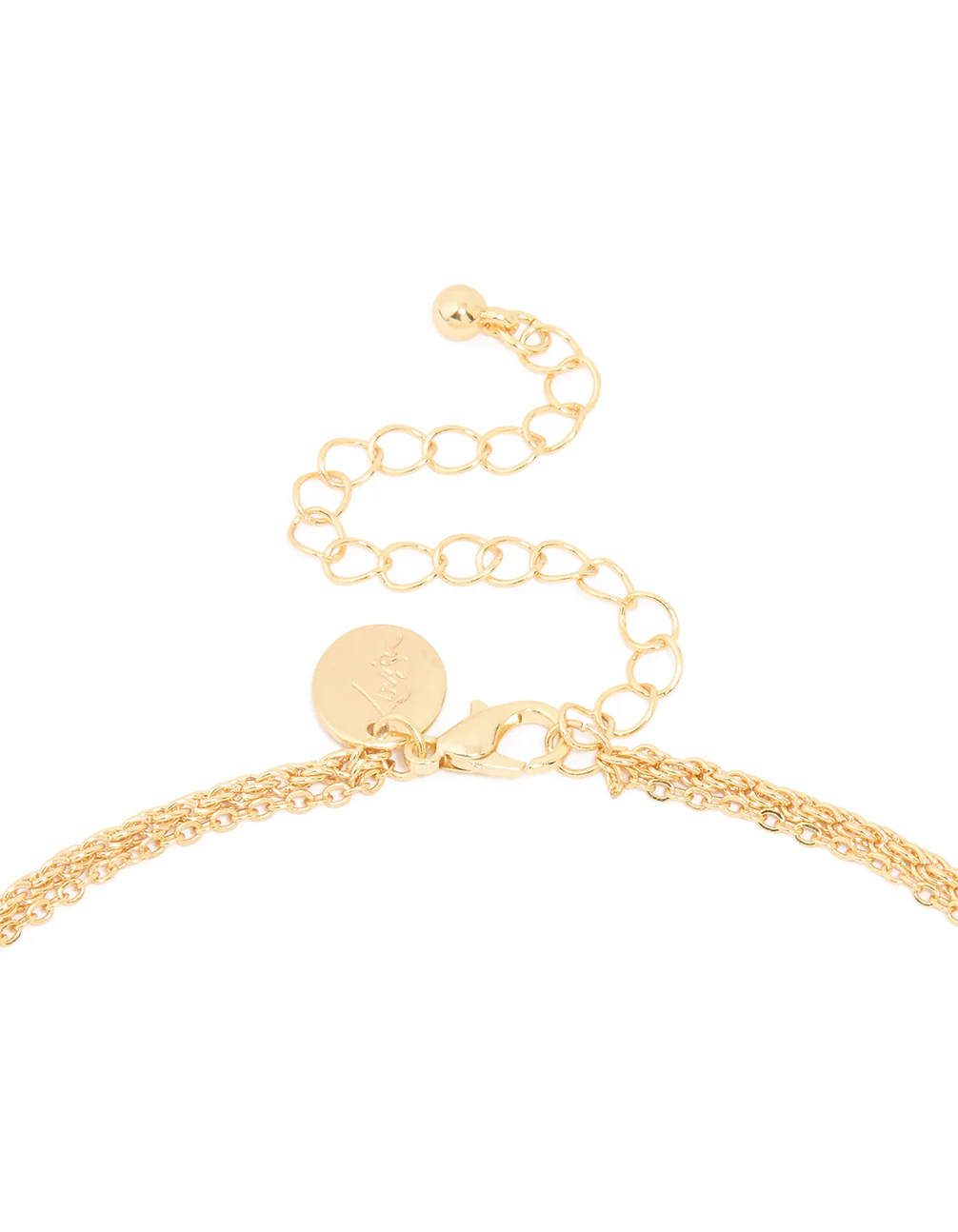 Gold Plated Organic Oval Layered Necklace - Image 3