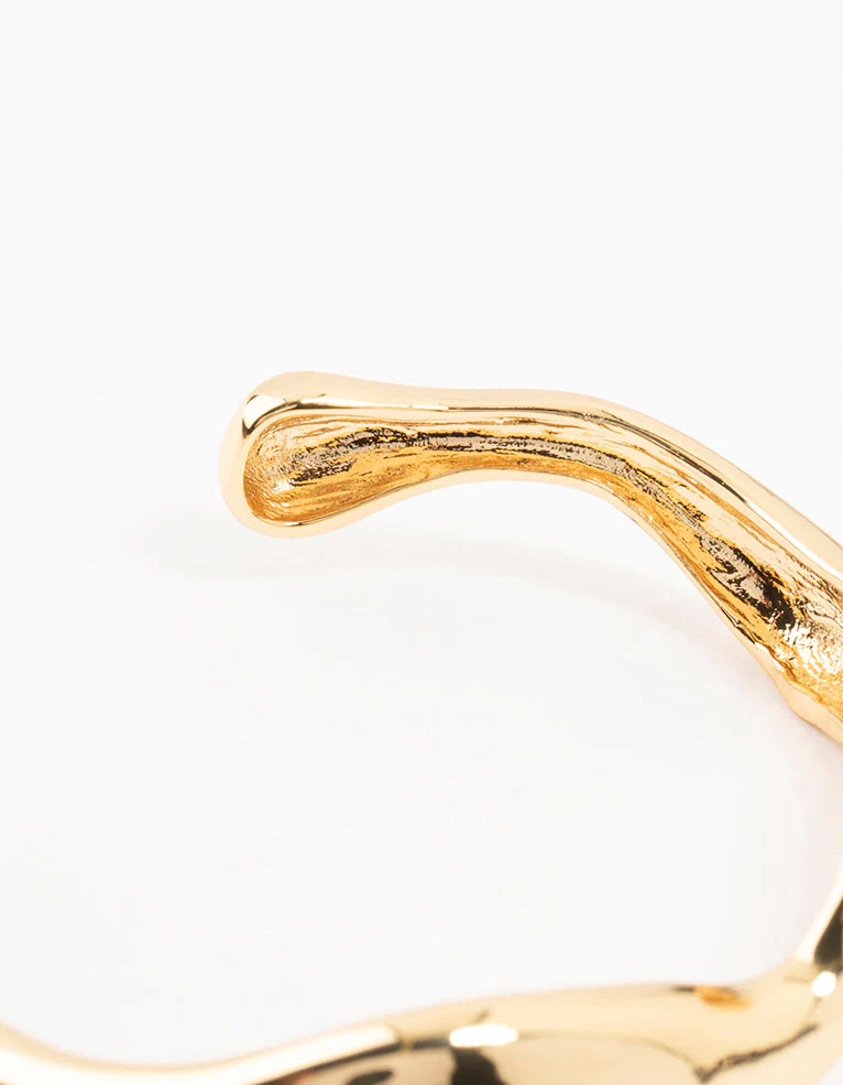 Gold Plated Organic Wave Wrist Cuff - Image 3