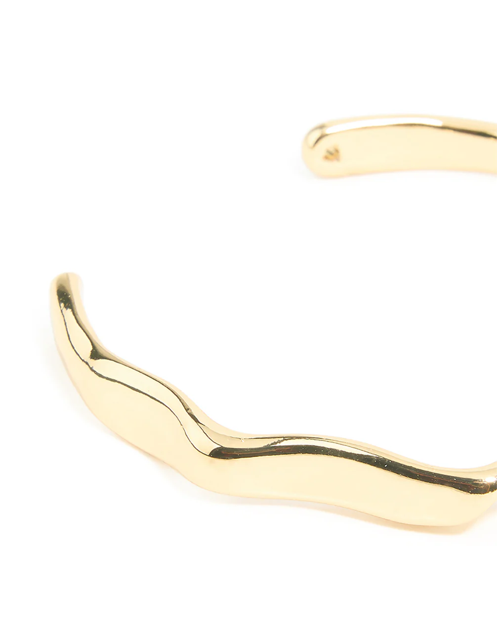 Gold Plated Organic Wavy Wrist Cuff - Image 3