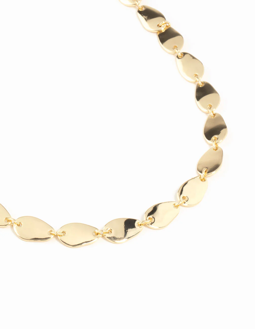 Gold Plated Oval Rondell Link Necklace