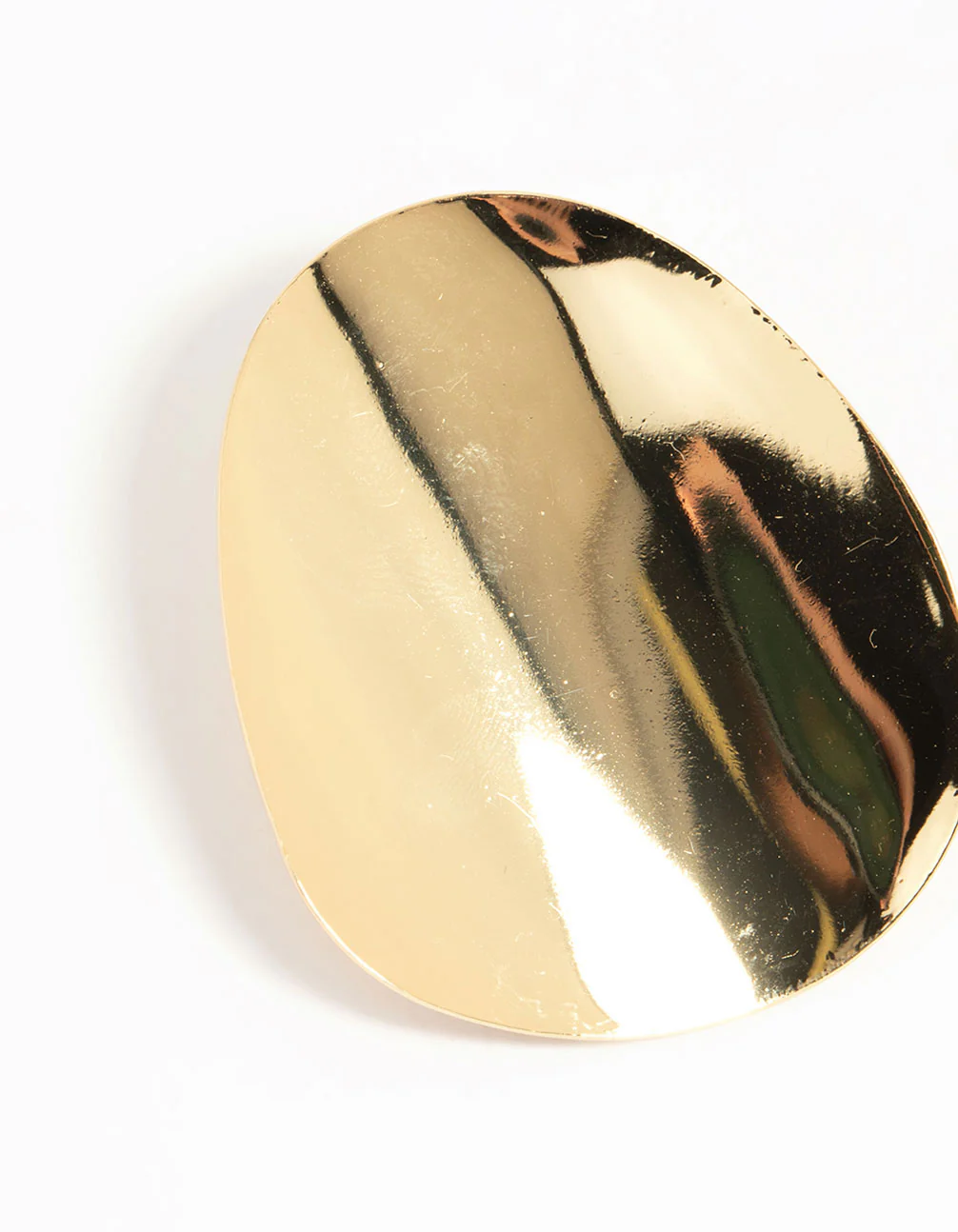 Gold Plated Oversized Disc Statement Stud Earrings - Image 4