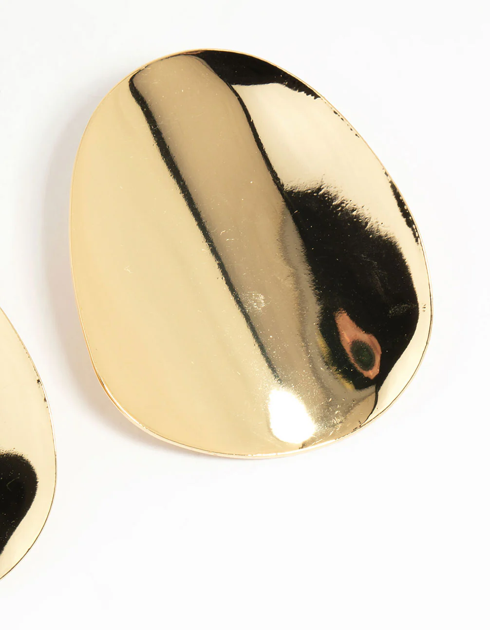 Gold Plated Oversized Disc Statement Stud Earrings - Image 5