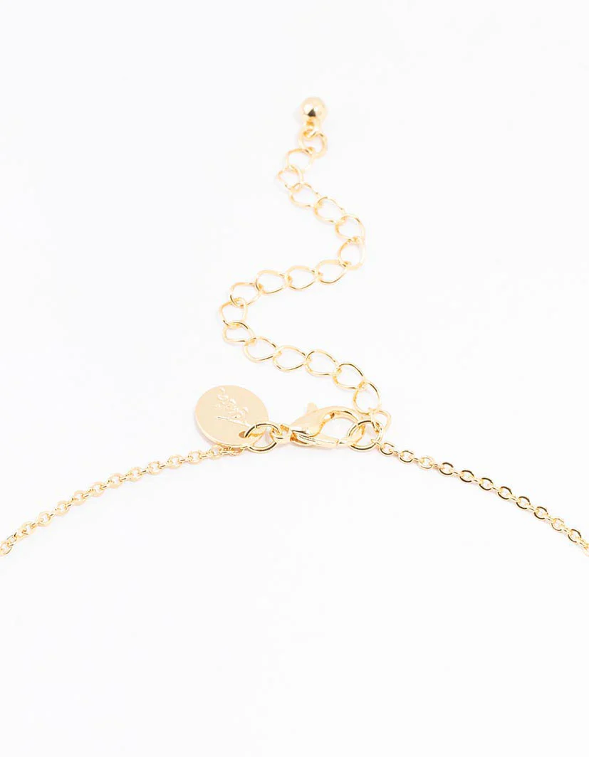 Gold Plated Pave Letter B Necklace - Image 3