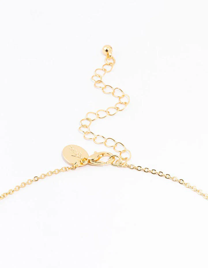 Gold Plated Pave Letter C Necklace - Image 3